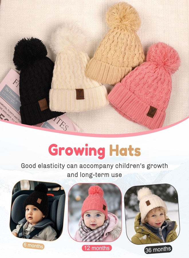 yafeite Baby Beanie Winter Hat Boys Girls - 2 Pack Toddler Winter Hat Warm Fleece Lined Knit Kids Hats for 3-36 Months - Image 3