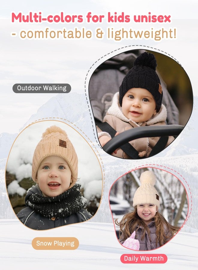 yafeite Baby Beanie Winter Hat Boys Girls - 2 Pack Toddler Winter Hat Warm Fleece Lined Knit Kids Hats for 3-36 Months - Image 5
