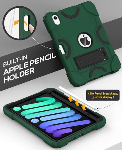 Cantis Case for iPad mini 7 A17 Pro 2024/ iPad mini 6 2021 8.3 Inch, Heavy Duty Shockproof Cover for iPad mini 7th/ 6th Generation 8.3" with Pencil Holder, Alpine Green - Image 5