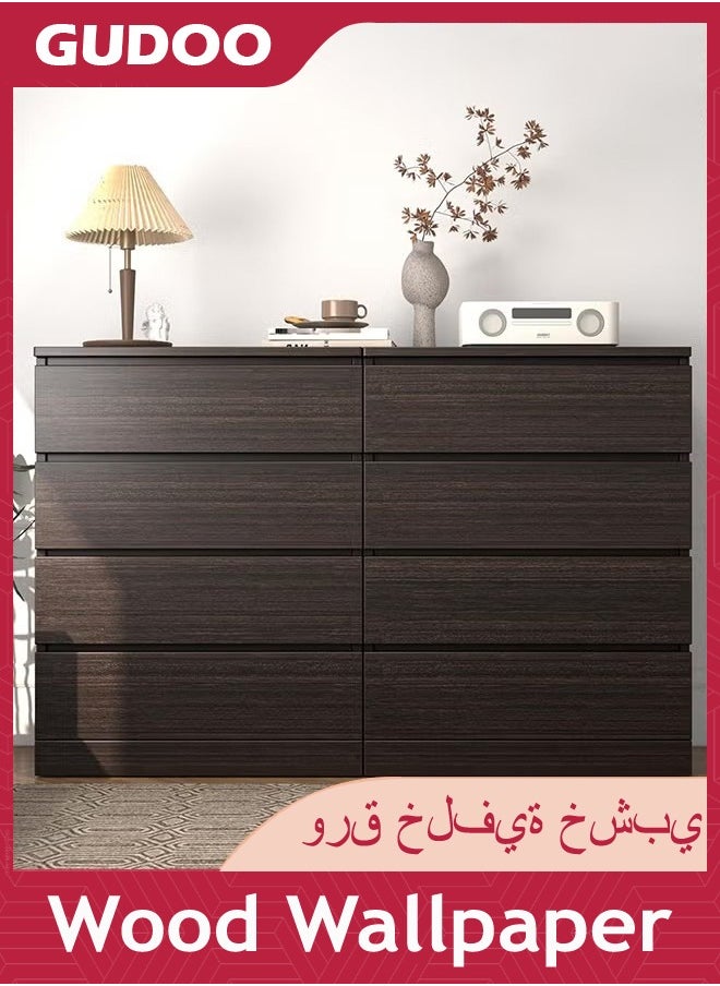 GUDOO - Dark Wood Wallpaper,Peel And Stick Removable Waterproof Wood Grain Contact Paper Self Adhesive Decorative Wood Vinyl Wrap For Cabinets Countertops Furniture Shelves Drawer Liners 45x300cm - Image 1