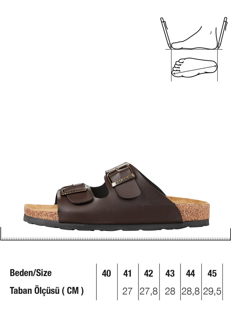 Gezer Paleng Cork Floor Mattress Leather Men's Slippers  - Image 2