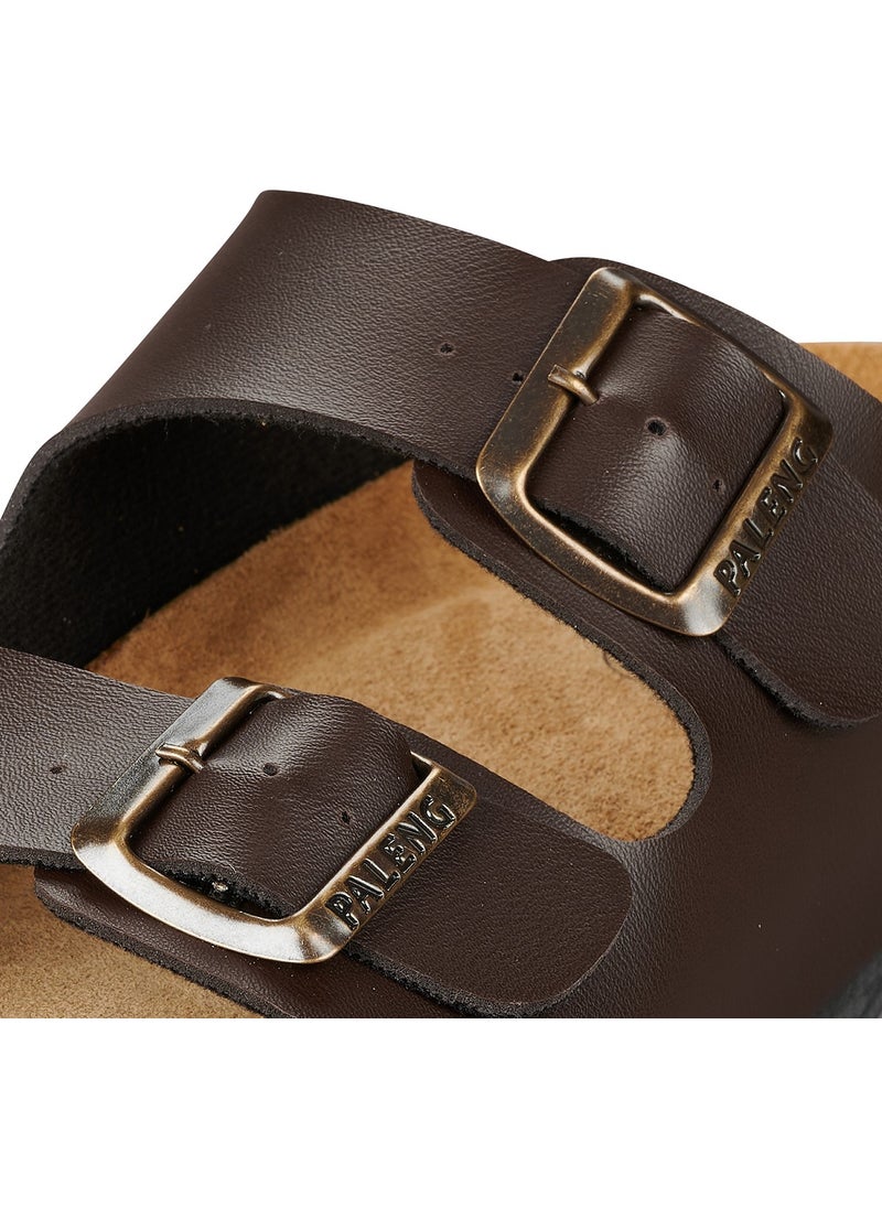 Gezer Paleng Cork Floor Mattress Leather Men's Slippers  - Image 3