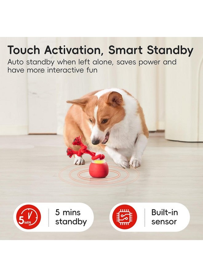 Potaroma Interactive Dog Ball Toys Touch Activated, Rechargeable, Squeaky Dog Toy, Moving Wicked Ball for Pup with Rope for Medium Small Dogs Puppy Dark Red - Image 4