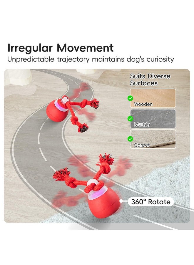 Potaroma Interactive Dog Ball Toys Touch Activated, Rechargeable, Squeaky Dog Toy, Moving Wicked Ball for Pup with Rope for Medium Small Dogs Puppy Dark Red - Image 5