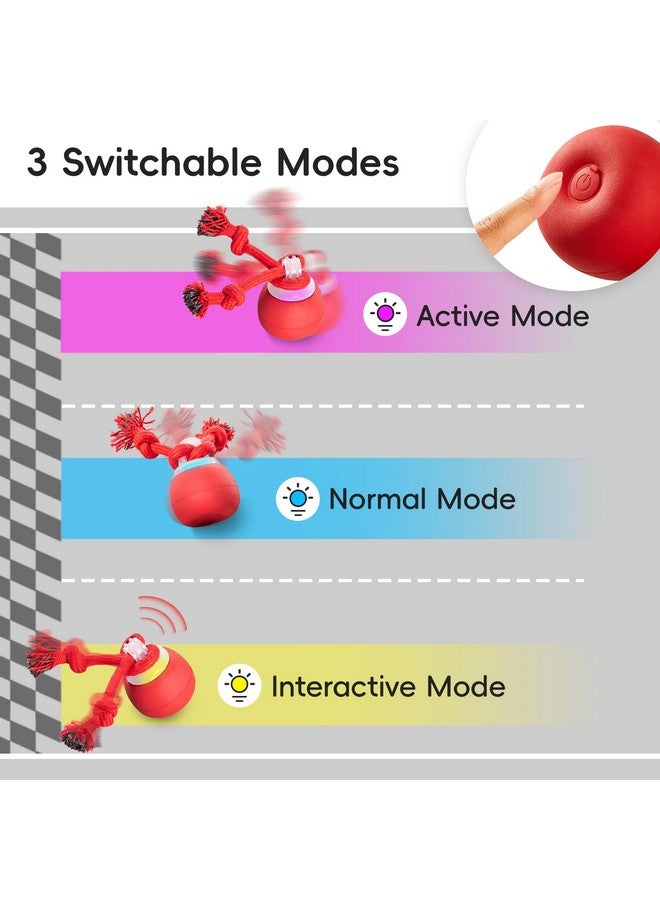 Potaroma Interactive Dog Ball Toys Touch Activated, Rechargeable, Squeaky Dog Toy, Moving Wicked Ball for Pup with Rope for Medium Small Dogs Puppy Dark Red - Image 3
