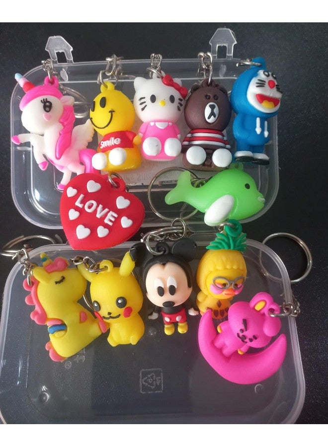 Gifting Square? Kids Cartoon Silicon Soft Rubber Keychain Multicolored (Mix Pack of 12) - Image 4