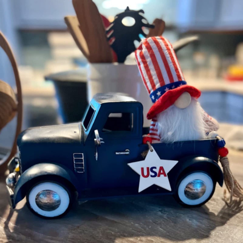 Addbliss Farmhouse Blue Truck Tabletop Decor, Vintage Car Trucks Decorations for Indoor and Outdoor, Farm Pick-up Shelf Decors, Decorative Desktop Storage - Image 4