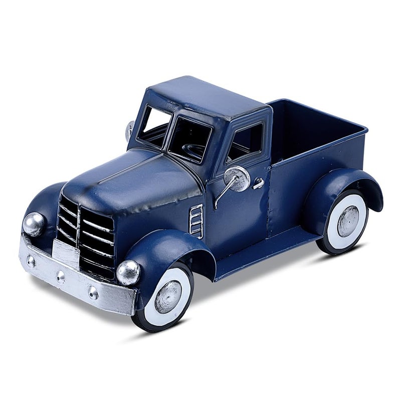 Addbliss Farmhouse Blue Truck Tabletop Decor, Vintage Car Trucks Decorations for Indoor and Outdoor, Farm Pick-up Shelf Decors, Decorative Desktop Storage - Image 1