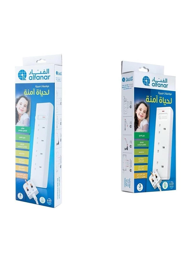 الفنار وصلة طاقة 2 × 4 مقابس بطول 5 متر مع 3 مقابس بطول 3 متر من الفنار  - Image 2