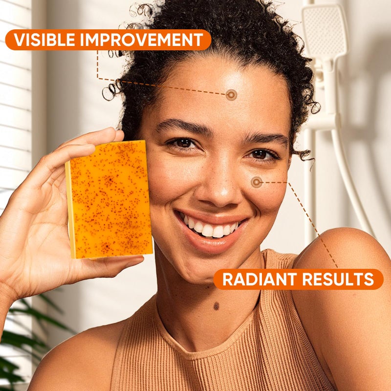 OAKDOLCHE 5 Pack Turmeric Kojic Acid Soap Bars(80g) - Infused with Retinol, Hydrolyzed Collagen, Vitamin E & Shea Butter, Gentle Care for Face, Body & Underarms, SLS Free, Suitable for Oily & Dry Skin - Image 5