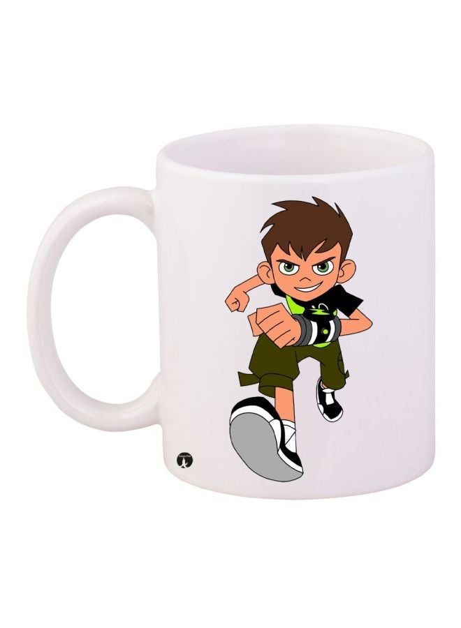 RYN Ben 10 Printed Coffee Mug White/Green/Brown 11ounce