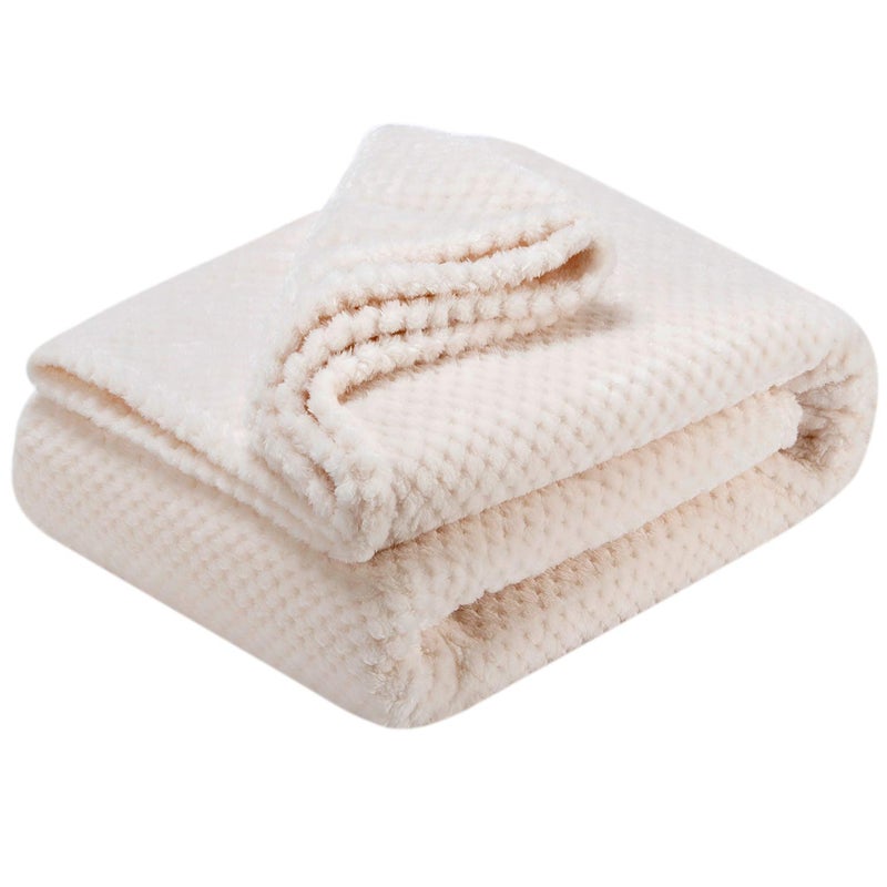 Fuzzy Throw Blanket Plush Fleece Blankets for Adults Toddler Boys and Girls Warm Soft Blankets and Throws for Bed Couch Sofa Travel and Outdoor Camping Twin60x80 XL1Cream