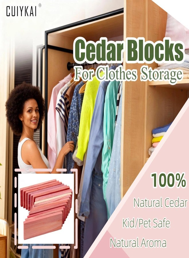 CUIYKAI Cedar Blocks for Closet Storage 16Pcs, Red Ceder Blocks Cedar Planks Chips for Closet Drawers 100% Natural Wood Chips - Image 2