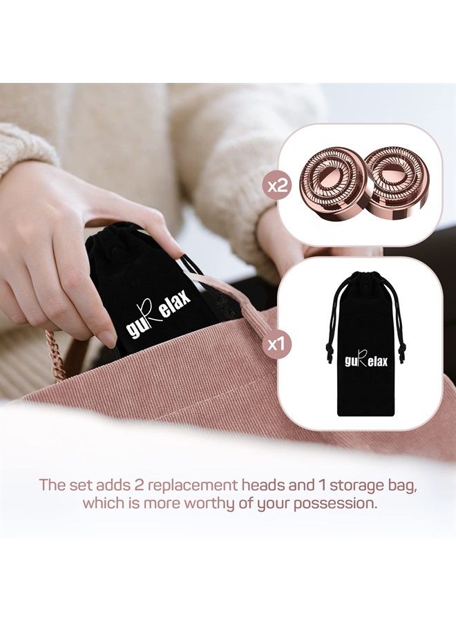 Facial Hair Removal for Women(as seen on tv),Painless Hair Shaver Rechargeable,2 x Replacement Heads Included, Lady Face Electric Razor for Lip, Chin,arms,The Best Female Mustache Remover