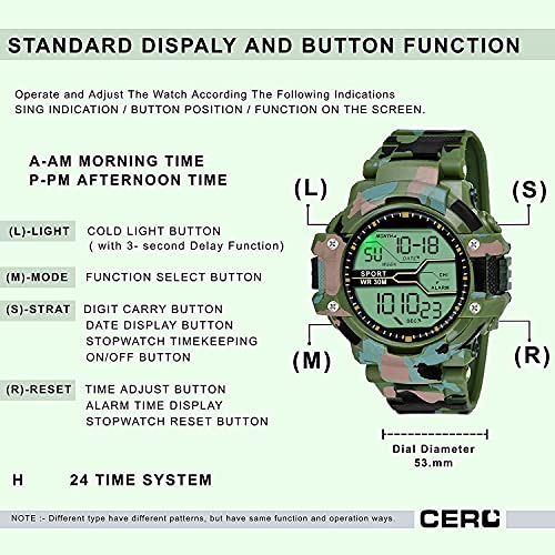 REDUX Digital-110-Green Army Watch for Men's & Women's - Image 3