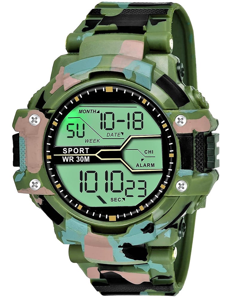 REDUX Digital-110-Green Army Watch for Men's & Women's - Image 1