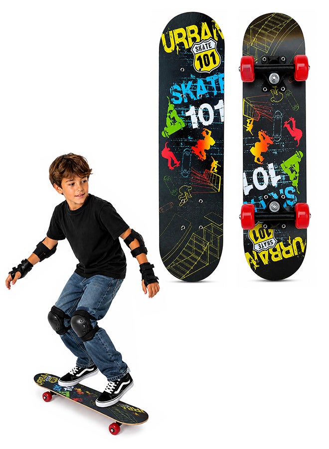 Toshionics Complete Standard Skateboards With PU Wheels For Beginners Boys Girls Teenager Wooden Canadian Maple Cruiser Pro Skate Board - Image 1