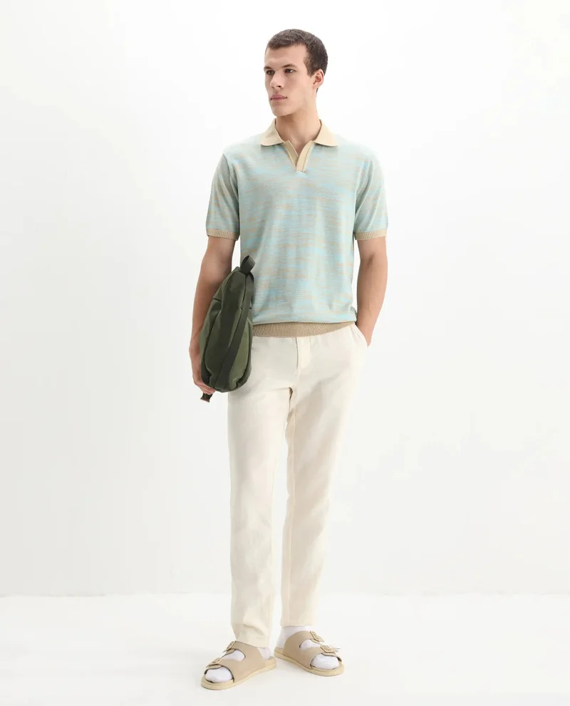 Rare Rabbit Rare Rabbit Men Hect Dusky Blue Cotton Fabric Short Sleeve Regular Fit Polo