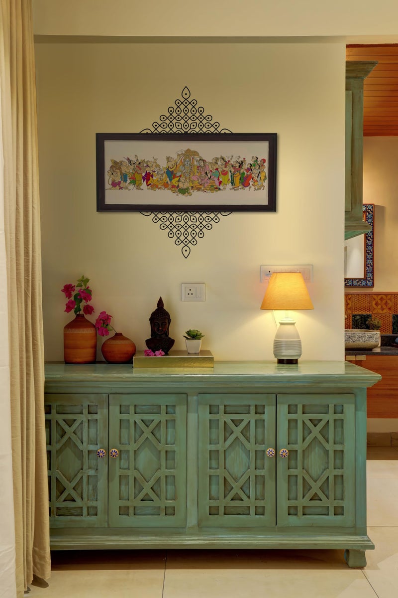 WallDesign Elegant Kolam Medium Size Wall Sticker (22x22inch) - Traditional Indian Art for Compact Spaces - Copper Colour - Image 3
