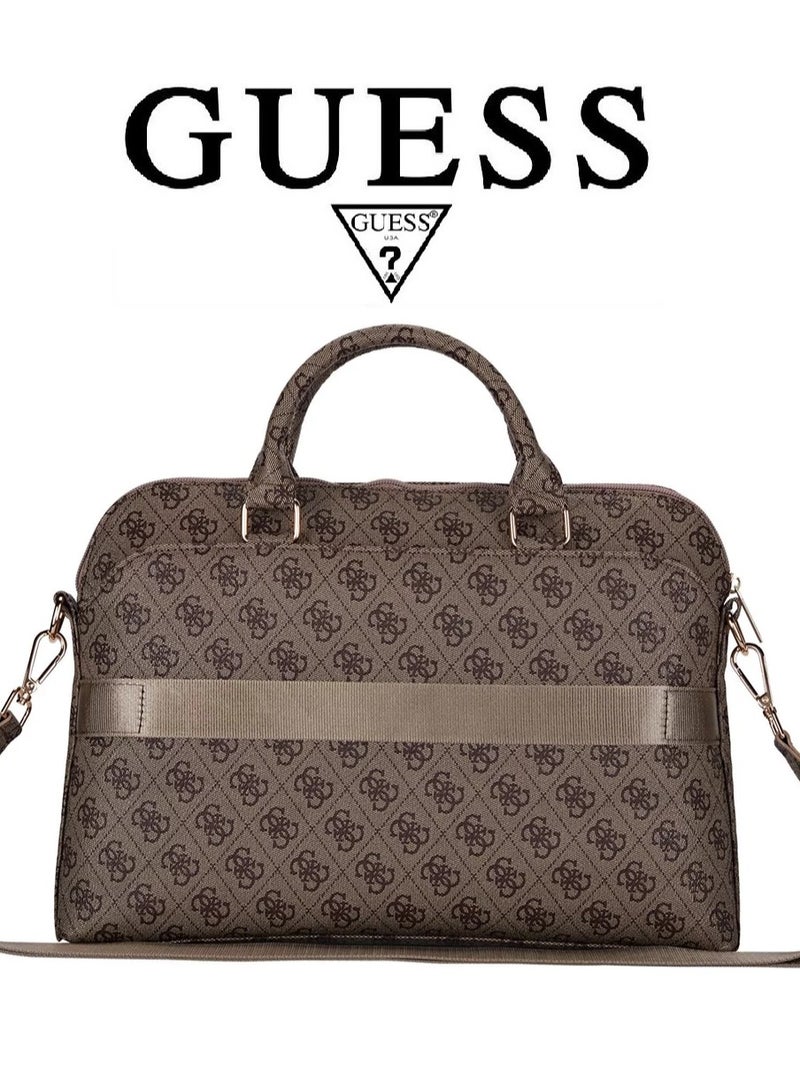 GUESS Laptop Guess bag, Guess bag suitable for laptops of 13/14/15/16 inches, leather laptop bag. Elegant and luxurious French design laptop bag. Original and certified Guess laptop bag. Brown - Image 3