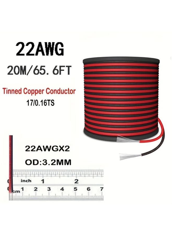22AWG كابل PVC متوازي ثنائي النواة 7874 بوصة سلك نحاسي مرن مطلي بالقصدير لإضاءة الليد - Image 1