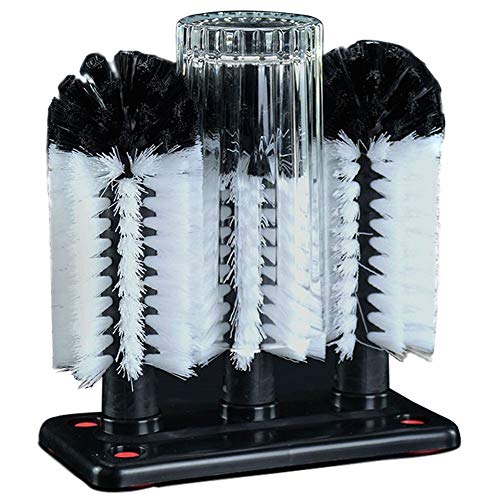 FEENM Water Bottle Cleaning Brush Glass Cup Washer with Suction Base 3 Head Bristle Brush for Beer Cup, Long Leg Cup, Red Wine Glass & More Bar Kitchen Sink Home Tools - Image 5