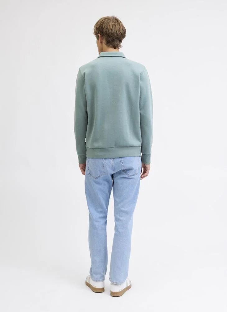 ج ج ريبل سويت شيرت بولو بأكمام طويلة بقصة عادية