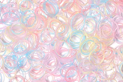 Youxuan Mini Hair Elastics for Girls Transparent Rubber Bands, 1000 PCS, Multi Color - Image 3
