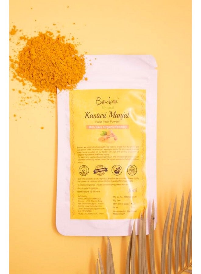 Bindian Kasturi Manjal Powder for Men & Women | Natural Face Pack Powder (50g) - Image 5