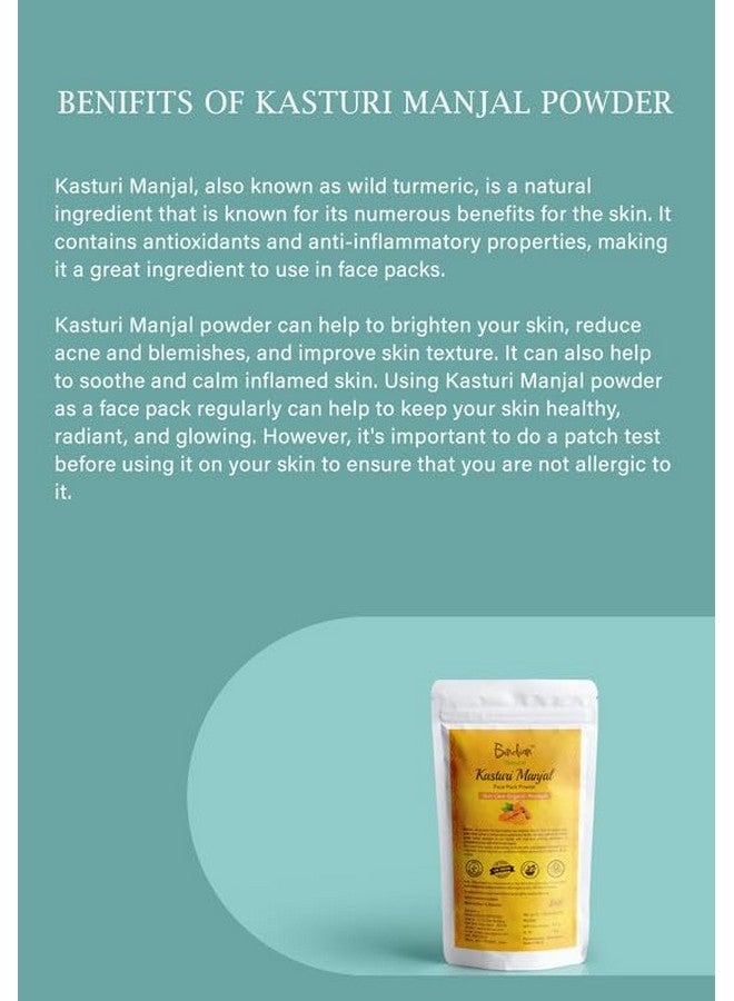 Bindian Kasturi Manjal Powder for Men & Women | Natural Face Pack Powder (50g) - Image 4