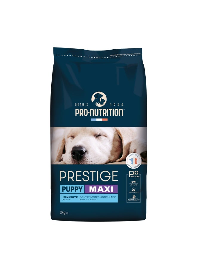 Pro Nutrition Prestige Puppy Maxi - Large Breed Puppy Dry Food – 3 kg, Bone & Joint Support, Digestive Health, Immune Boost - Image 1