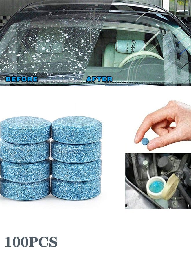 Beauenty 100 Pieces Car Windshield Washer Tablets, Car Glass Wiper Fluid Concentrated Clean Tablets, Glass Cleaner Tablet, Multipurpose Cleaner, Auto Windshield Cleaner Glass Cleaning Remove Glass Stains  - Image 1