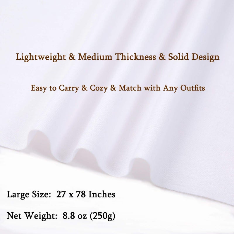 vimate شالات وبسط بوشمينا من فيمات، شالات ووشاح أبيض للنساء للعروسين لحفل الزفاف (أبيض) - Image 3