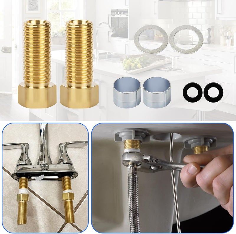 Batator Faucet Shank Extension kit,100818 Thick Countertop Extension Set for Faucet Valves, Faucet Pipe Extender - Image 4