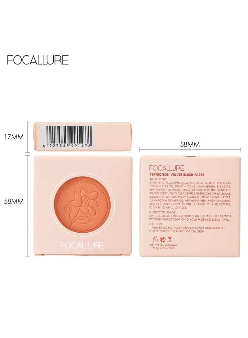 فوكالور أحمر خدود بيرفيكشن مخملي يدوم طويلاً، لمسة نهائية طبيعية مقاومة للماء - #601 روز - Image 3