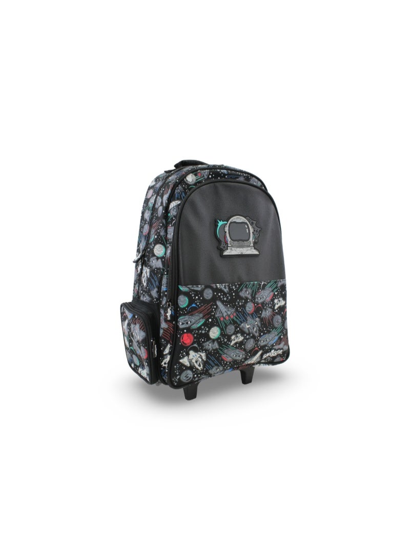 Smiggle Trolley Bag Space and Planets Design 18 Inches – Black - Image 1
