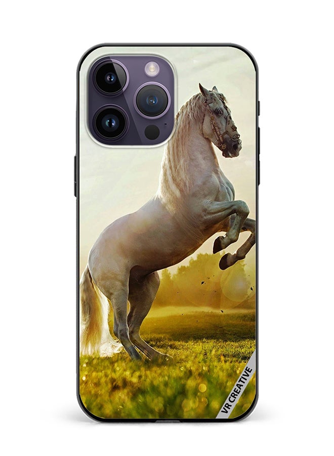 VR CREATIVE غطاء حماية لجهاز آبل آيفون 15 برو ماكس بتصميم حصان متعدد الألوان - Image 1