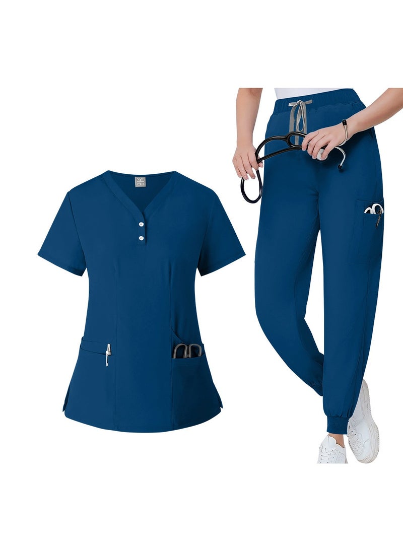 Summer thin elastic quick dry cleaning hand clothes, doctor's surgical clothes, brush hand clothes, nurse's clothes, work clothes, women's suits ﻿ - Image 1
