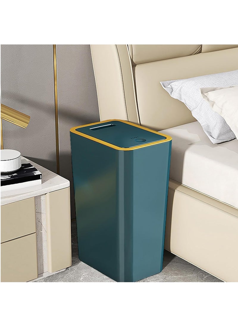 Hihonor - Trash Can with Lid, Garbage Can, Trashcan with Lid, Multipurpose Trash Bin with Lid, Easy Clean Wastebasket for Home, Kitchen, Bedroom, Office, Under Desk Prime, Green - Image 1