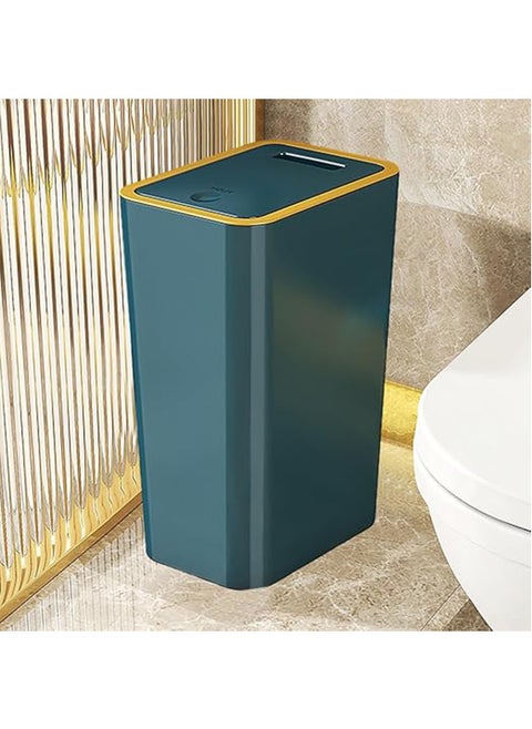 Trash Can with Lid, Garbage Can, Trashcan with Lid, Multipurpose Trash Bin with Lid, Easy Clean Wastebasket for Home, Kitchen, Bedroom, Office, Under Desk Prime, Green
