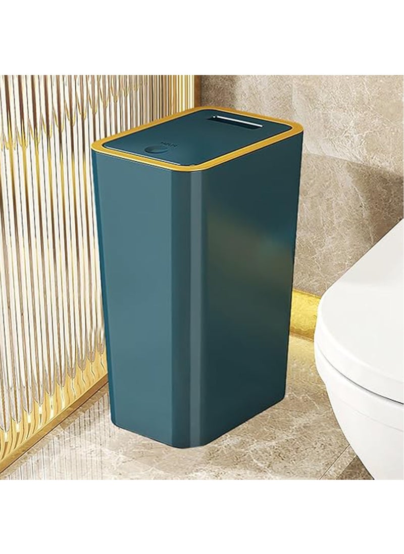 Hihonor Trash Can with Lid, Garbage Can, Trashcan with Lid, Multipurpose Trash Bin with Lid, Easy Clean Wastebasket for Home, Kitchen, Bedroom, Office, Under Desk Prime, Green  - Image 1