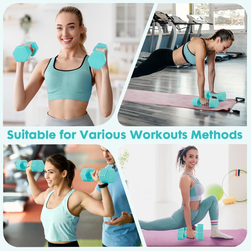 EQUIPRO Adjustable Dumbbell Set, 4 in 1 Weights for Women at Home, Hand Weights Dumbbells for Women, Each 2lb 3lb 4lb 5lb Fast Adjust Weight with Soft TPU Handle for Home Gym Exercise Training - Image 2