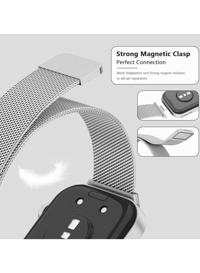 Metal Bands for Huawei Watch Fit 3/Fit 4 Strap(Not for Watch Fit/Fit2), Adjustable Stainless Steel Strap with Magnetic Buckle for Huawei Watch Fit3/ Fit 4-Silver - Image 5