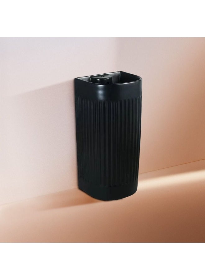 DANUBE HOME Milano Nica Freestanding Basin â€“ Modern Bathroom Sink with Sleek Design, Premium Ceramic Construction, Easy to Clean, Space-Saving, Elegant Pedestal Sink for Home, Hotel, & Luxury Bathrooms L 40 X W 36 X H 81 Cm Matte Black - Image 1