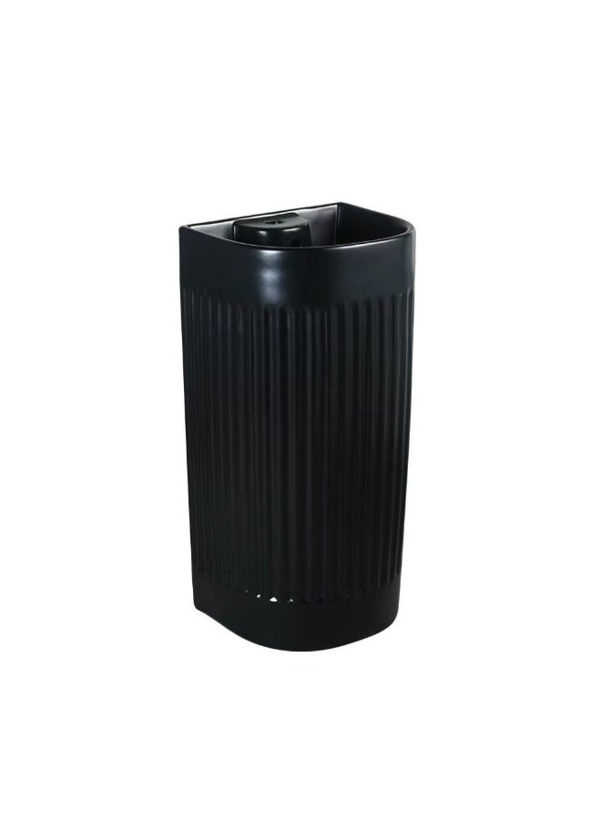 DANUBE HOME Milano Nica Freestanding Basin â€“ Modern Bathroom Sink with Sleek Design, Premium Ceramic Construction, Easy to Clean, Space-Saving, Elegant Pedestal Sink for Home, Hotel, & Luxury Bathrooms L 40 X W 36 X H 81 Cm Matte Black - Image 2