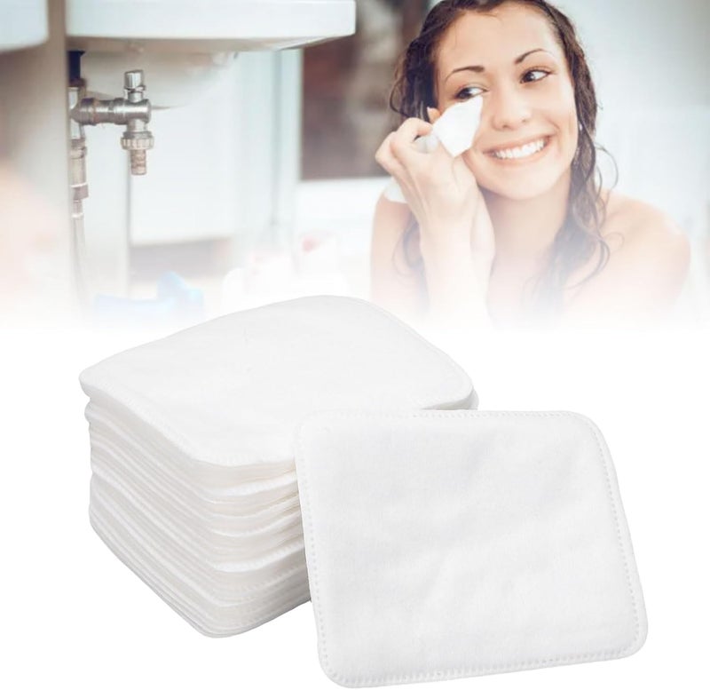 ZJchao Disposable Makeup Remover Pads 3 Layer Pressed Edges Soft Cotton Double Sided for Nail Art Cleaning with Tightly Bonded Edges No Lint Remnant (50 Pieces) - Image 2