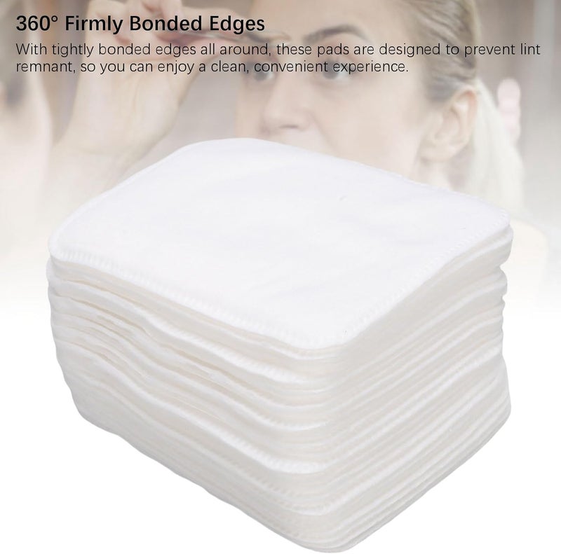 ZJchao Disposable Makeup Remover Pads 3 Layer Pressed Edges Soft Cotton Double Sided for Nail Art Cleaning with Tightly Bonded Edges No Lint Remnant (50 Pieces) - Image 5