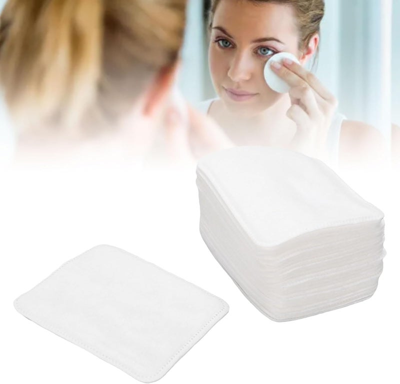 ZJchao Disposable Makeup Remover Pads 3 Layer Pressed Edges Soft Cotton Double Sided for Nail Art Cleaning with Tightly Bonded Edges No Lint Remnant (50 Pieces) - Image 3