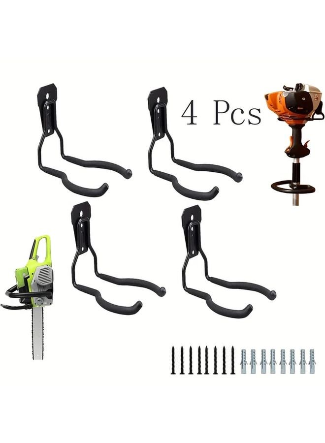 4pcs Heavy Duty Wall Hooks For Garden Tool Storage Metal Utility Hangers Garage Organization - Image 1