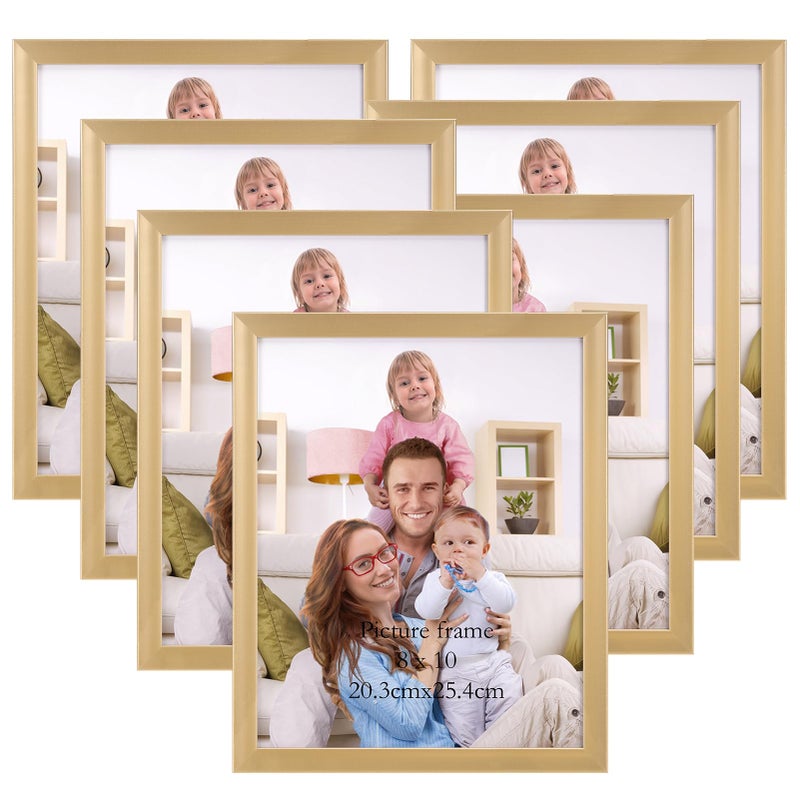 جيفت جاردن GiftGarden 8x10 إطار الصورة مجموعة الذهب من 7 إطارات Multi Modern 8 × 10 للجدار أو عرض الطاولة الذهبية - Image 1